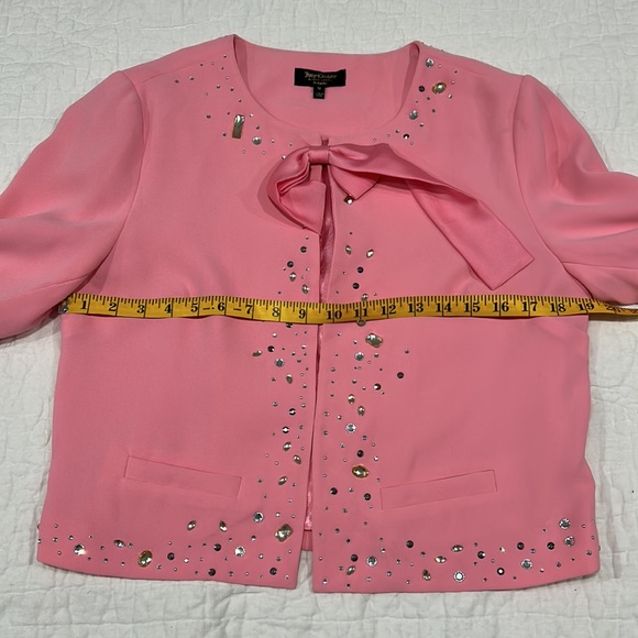 Juicy Couture Black Label Pink Lemonade Pearl Rhinestone Embellished Jac… - Picture 11 of 16
